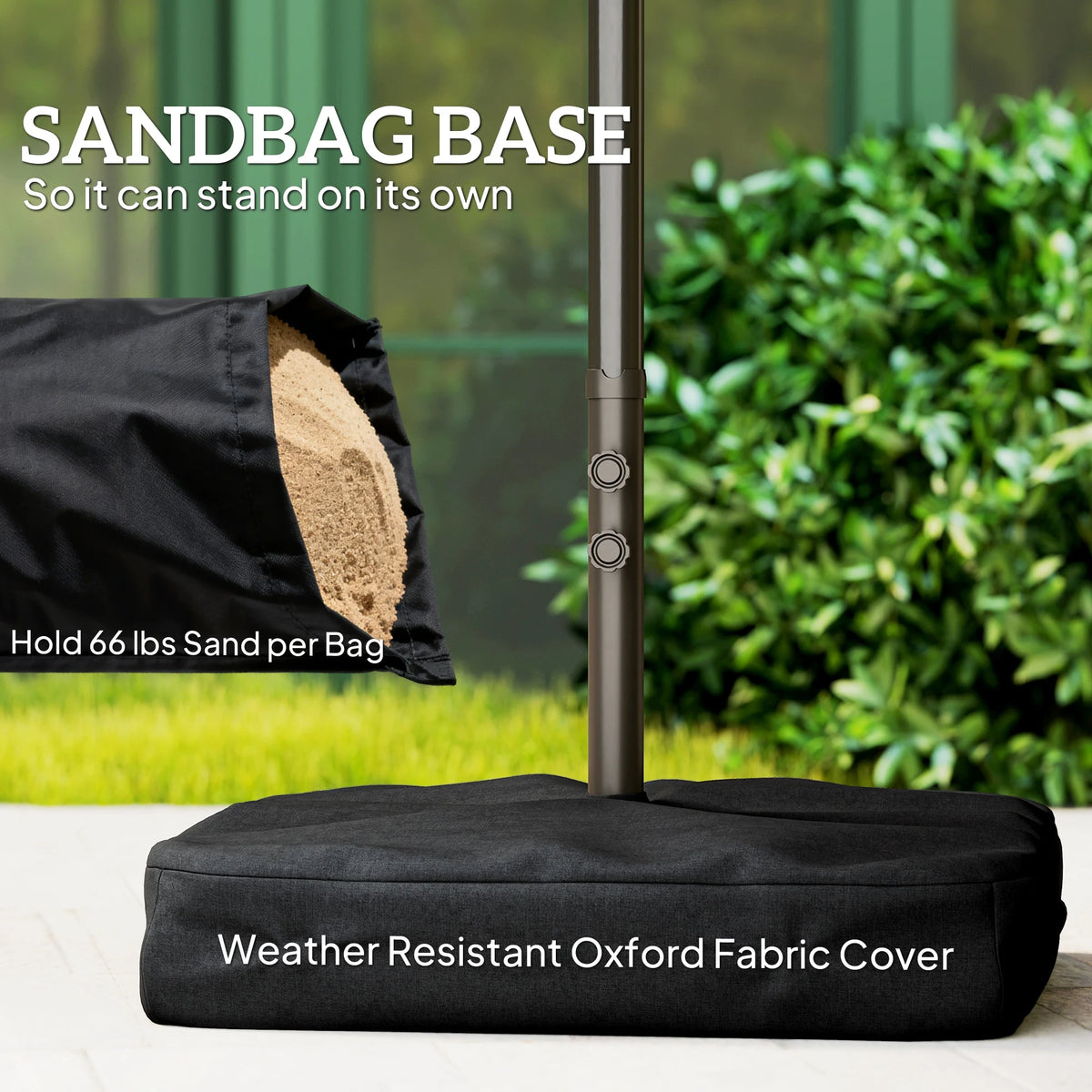 Caspian 15' Double-Sided Patio Umbrella – Coffee