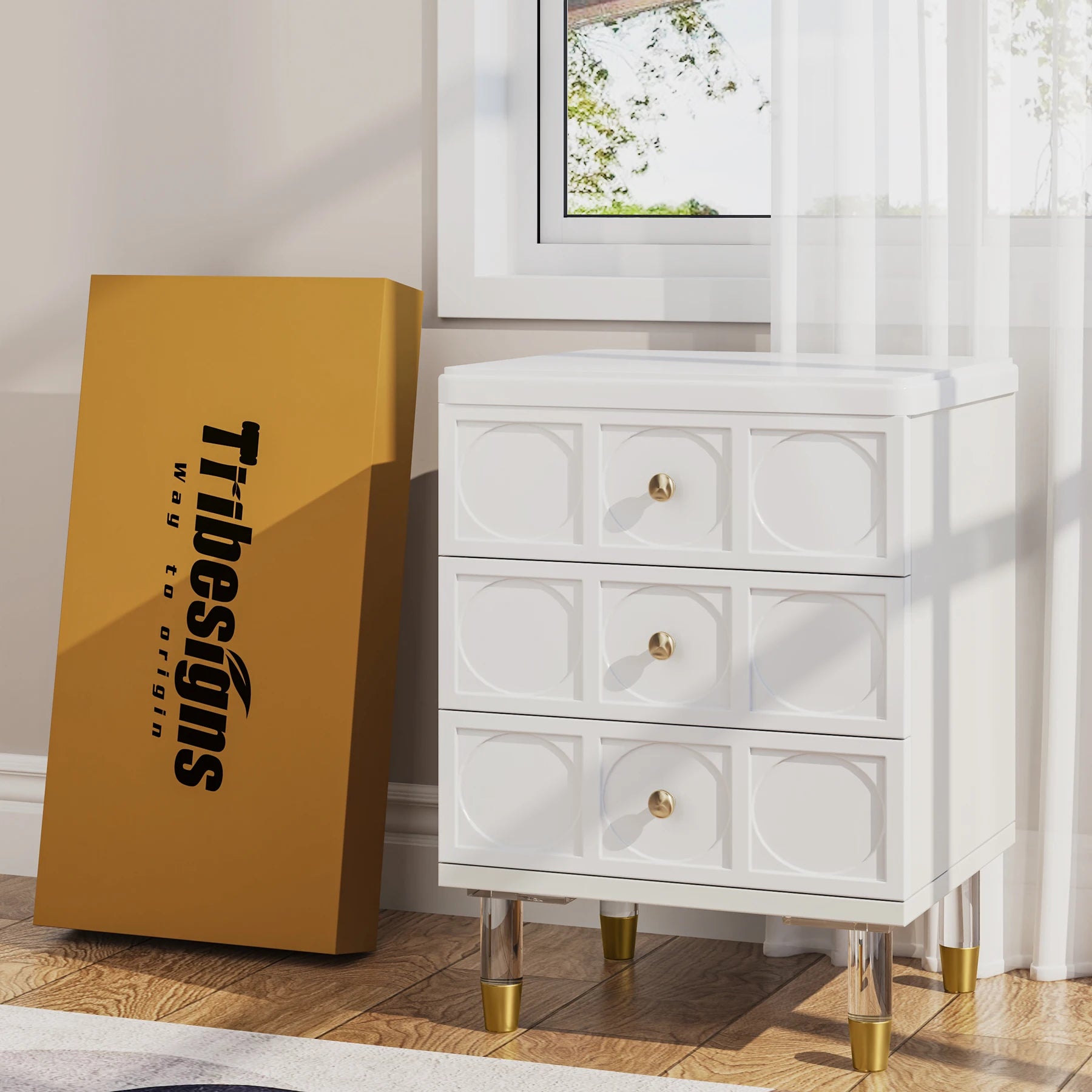 Cambria Three-Drawer Nightstand