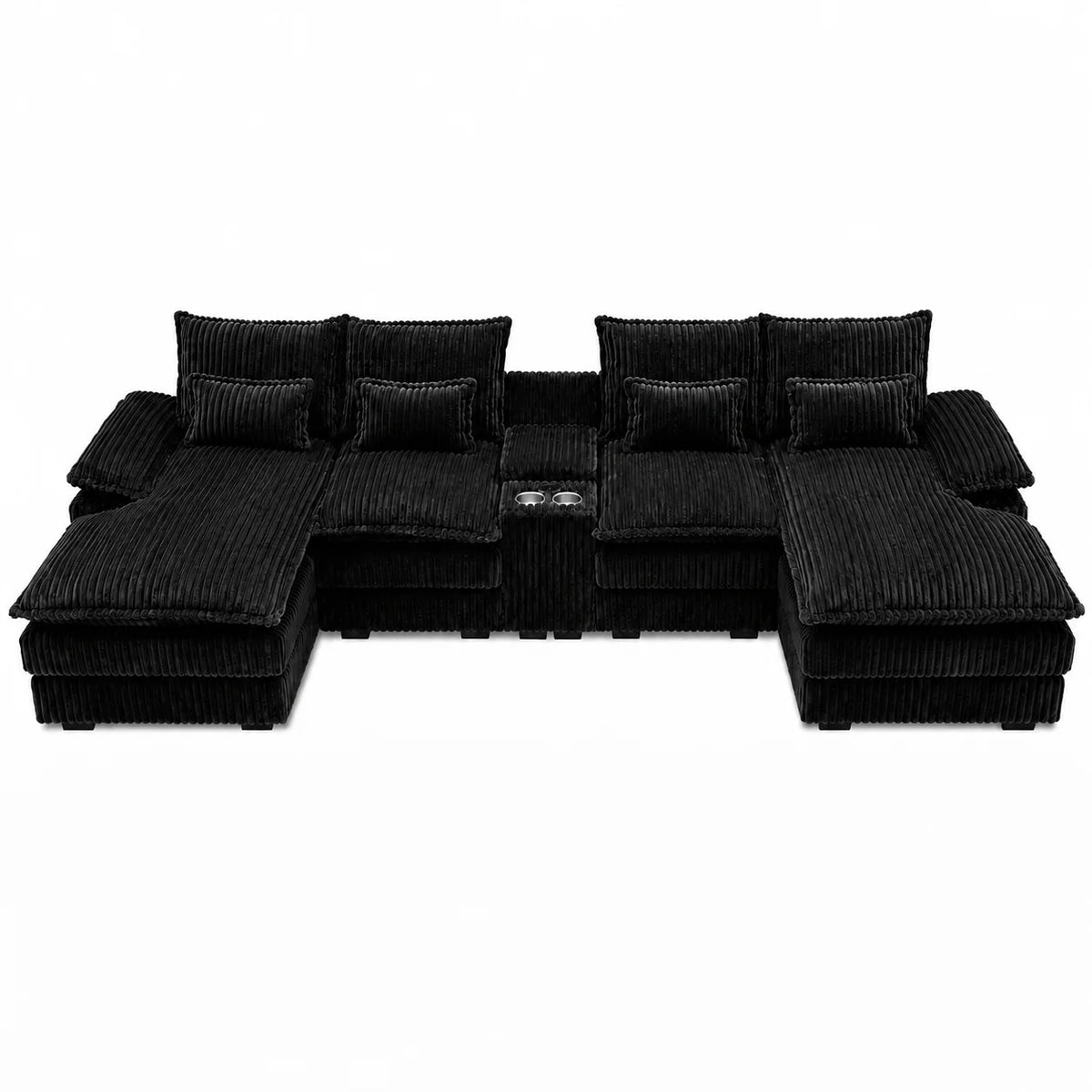 Wynterford 120-Inch 5-Piece Corduroy Sectional with Console