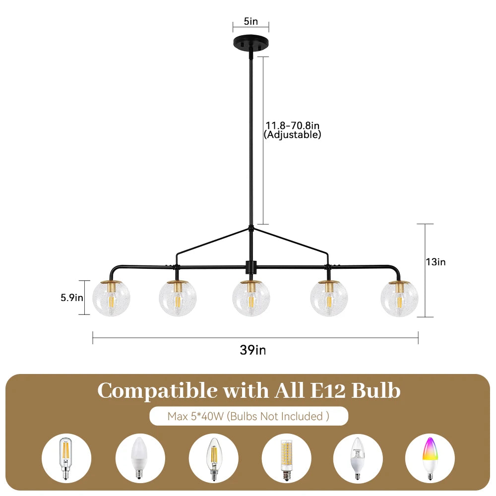 Grenshaw Glass Linear Chandelier