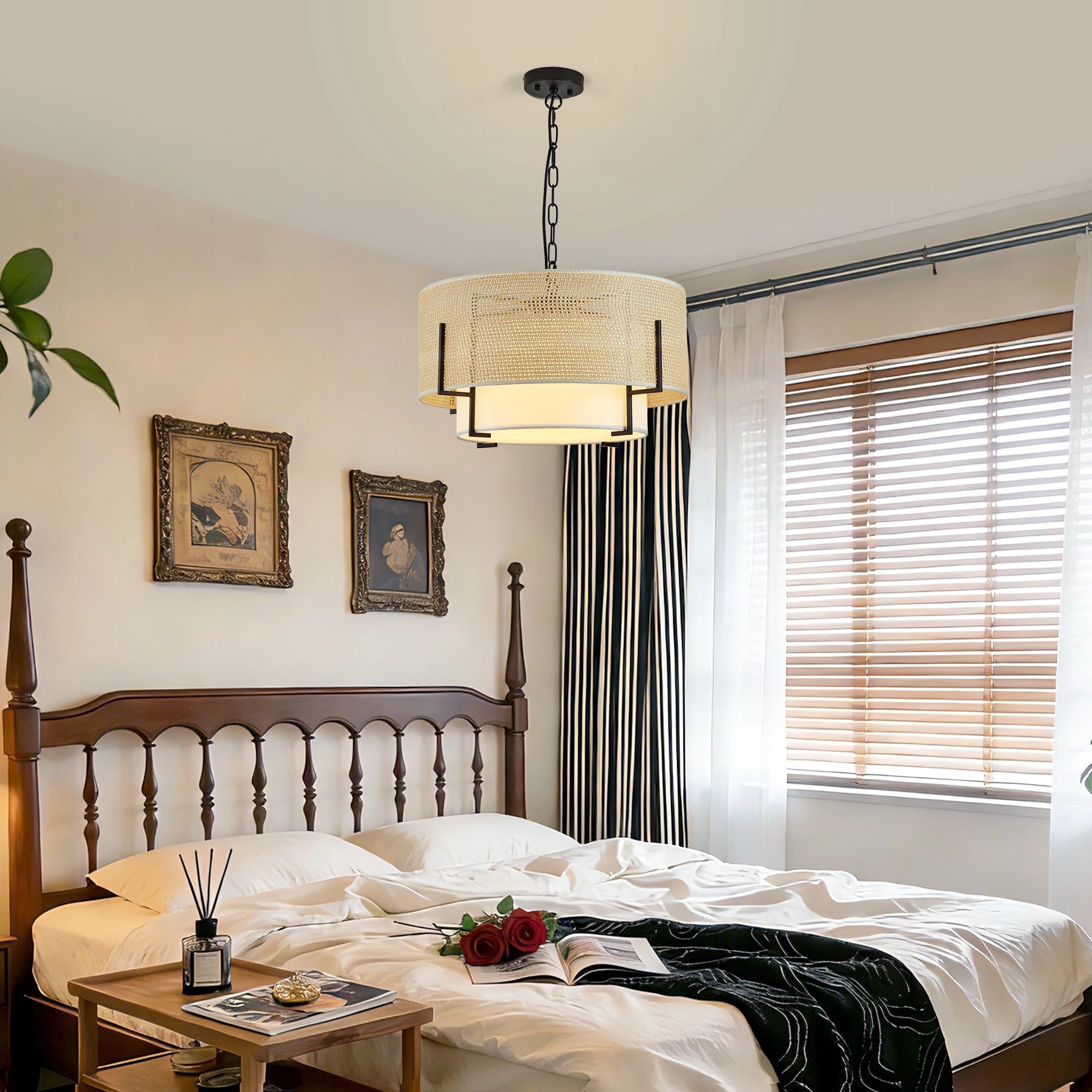 Mirelle Rattan Drum Pendant