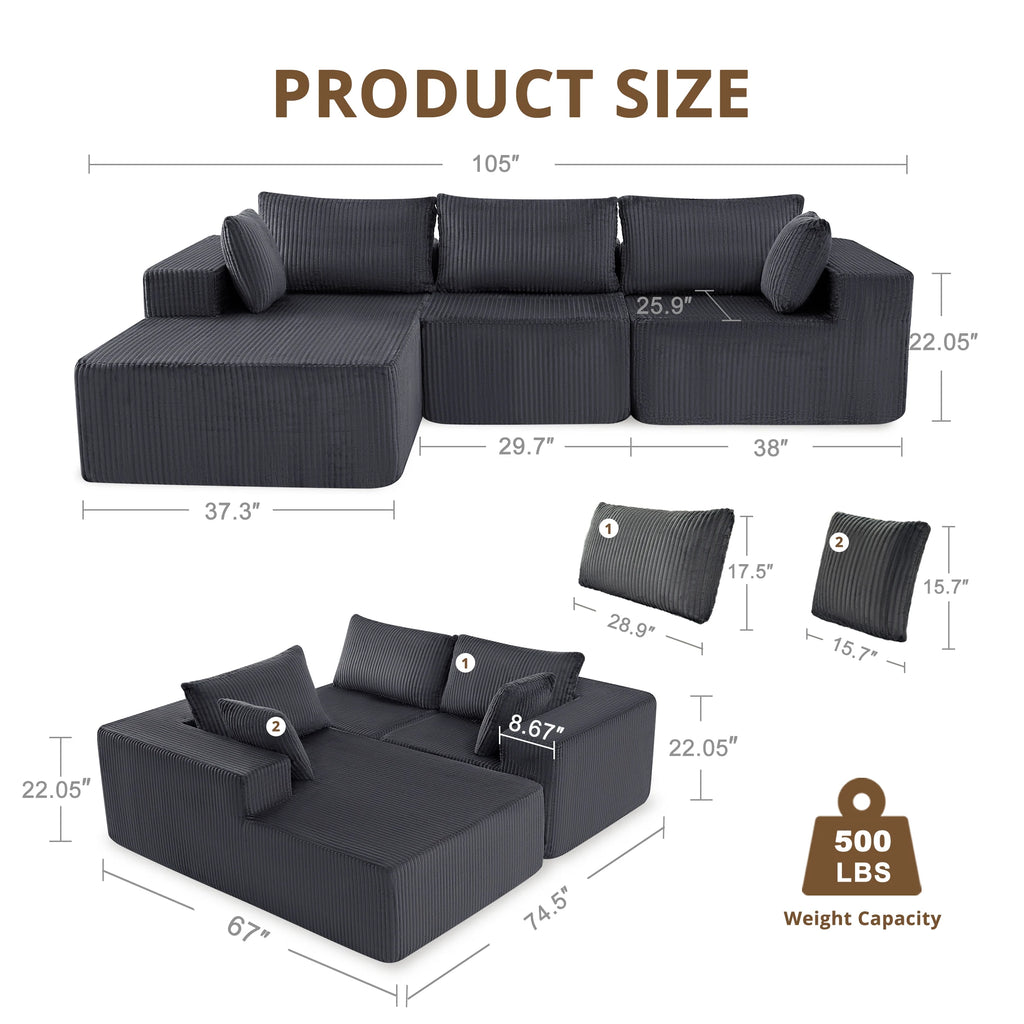 Alverton Deep Seat Sectional Sofa