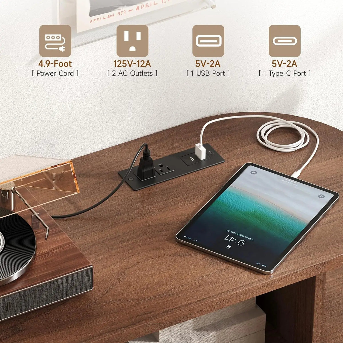 Lotushalo Record Player & Media Console