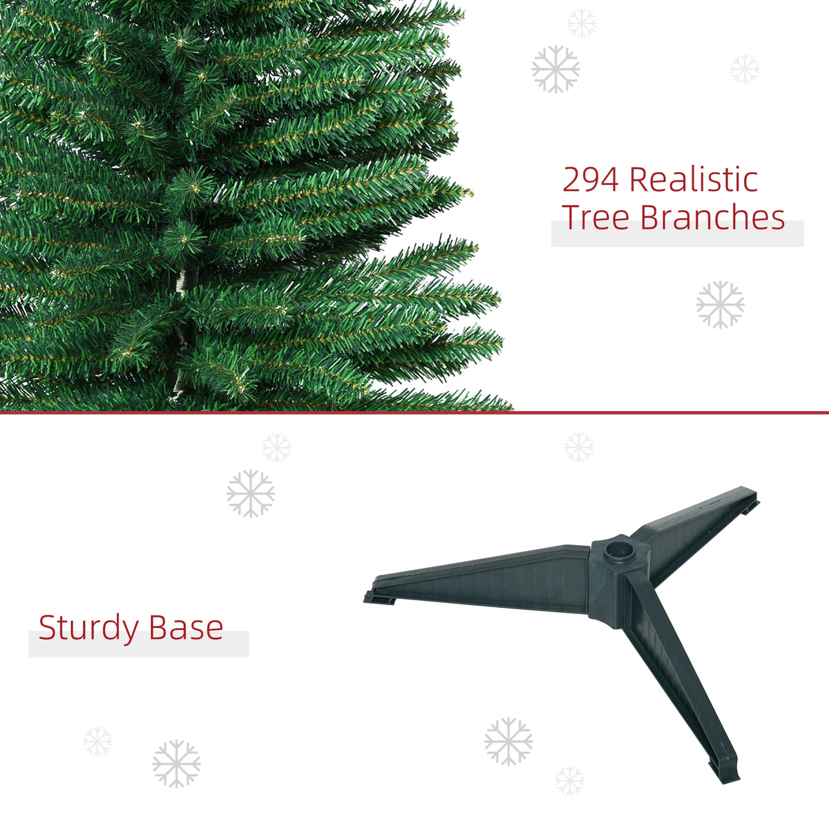 HOMCOM 5-Foot Green Pencil Christmas Tree