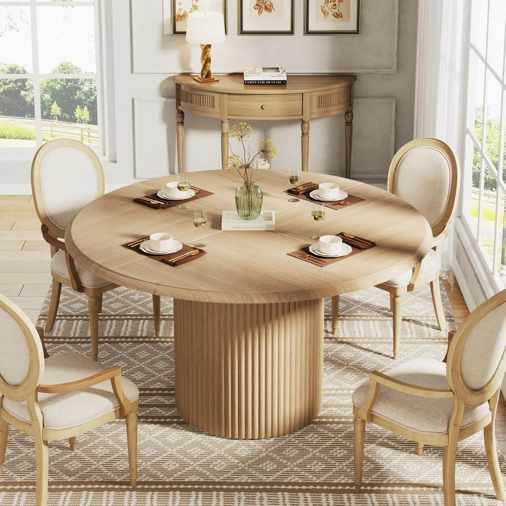 Katy Round Dining Table with Pedestal