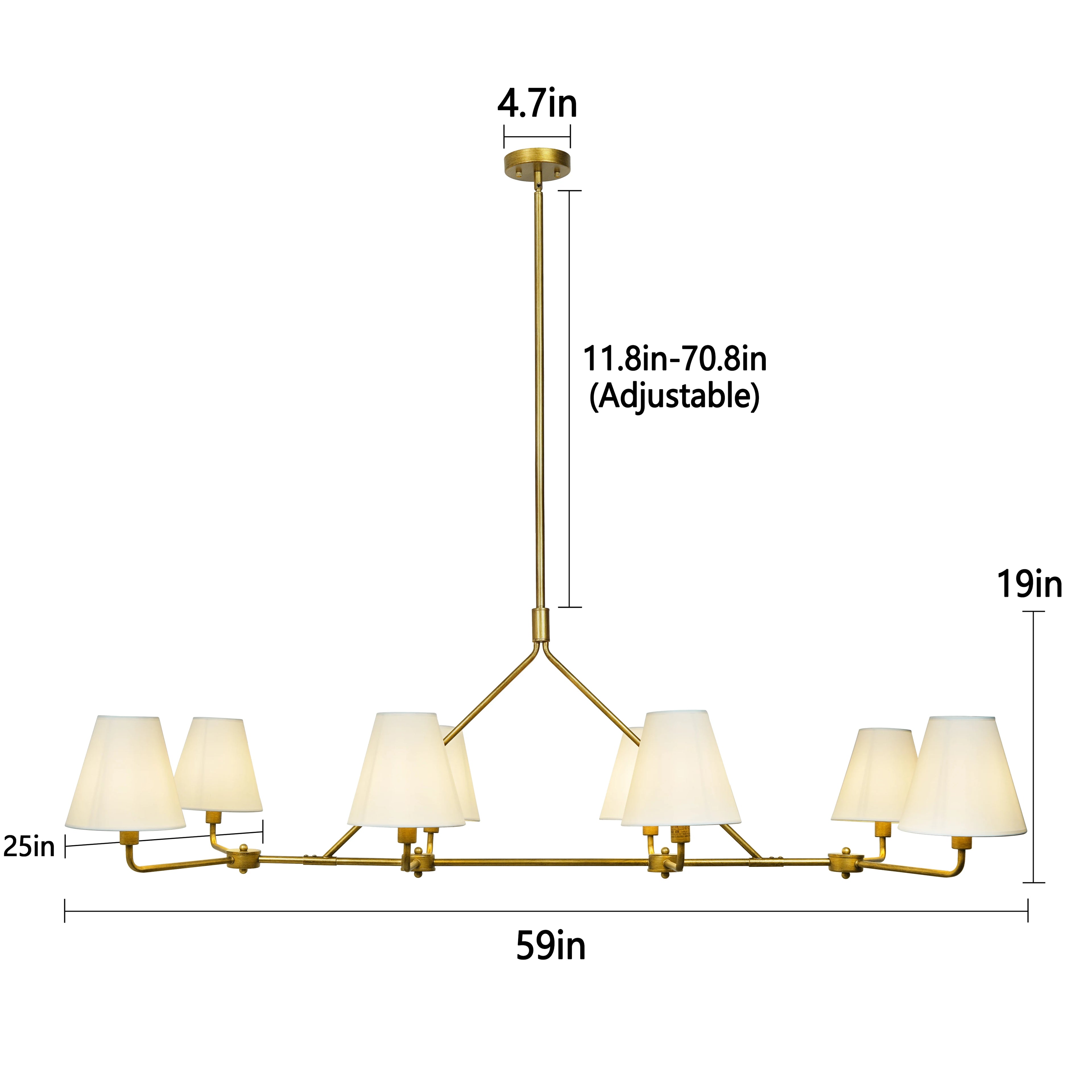 Elowen 59-Inch Gold 8-Light Linear Chandelier