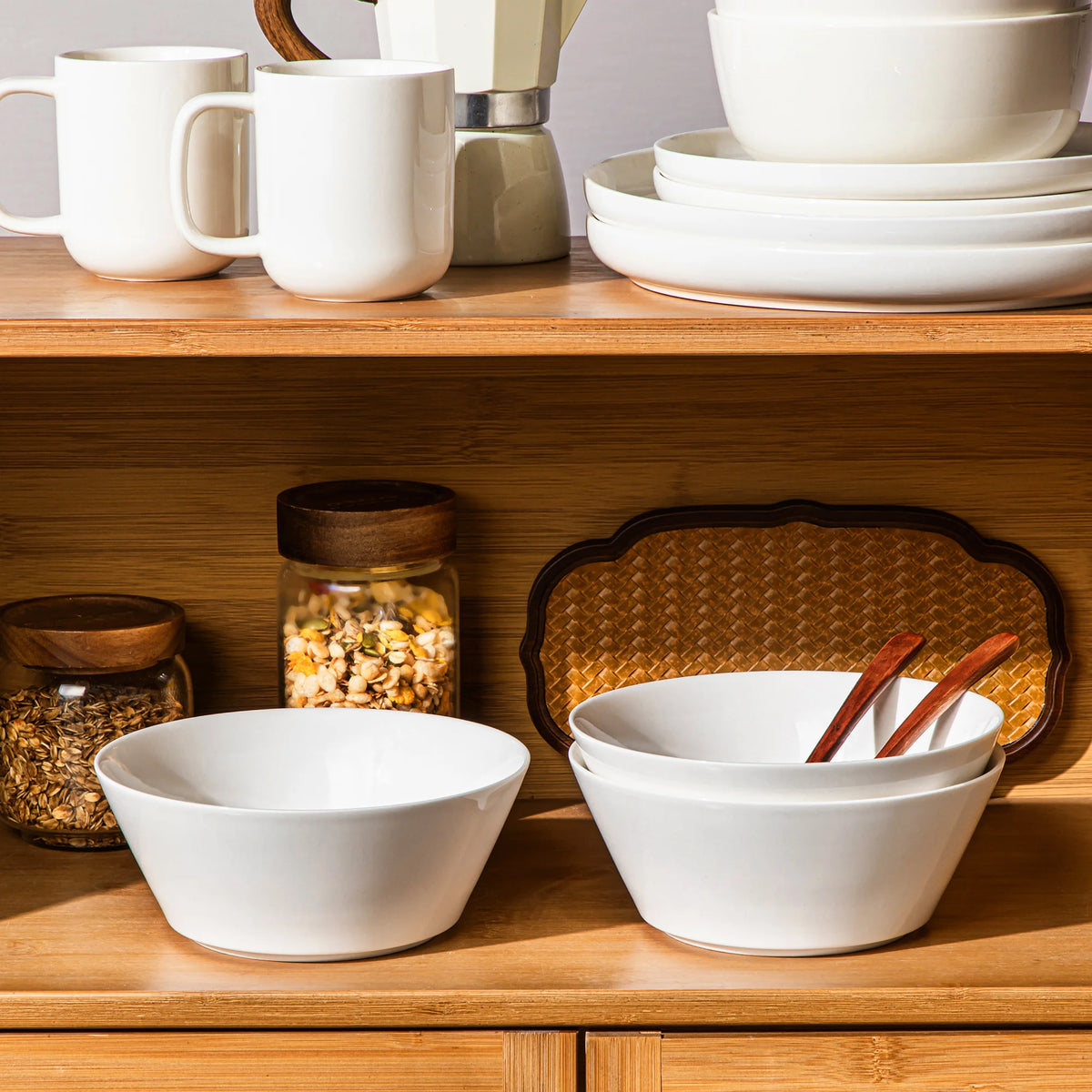 MALACASA Tapered Porcelain Bowl Set