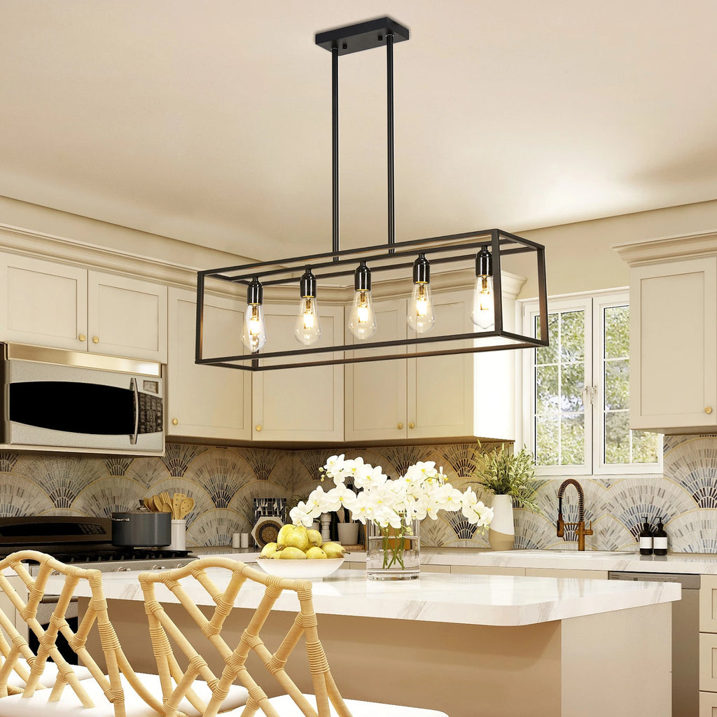 Emberline Five-Light Linear Chandelier – Black