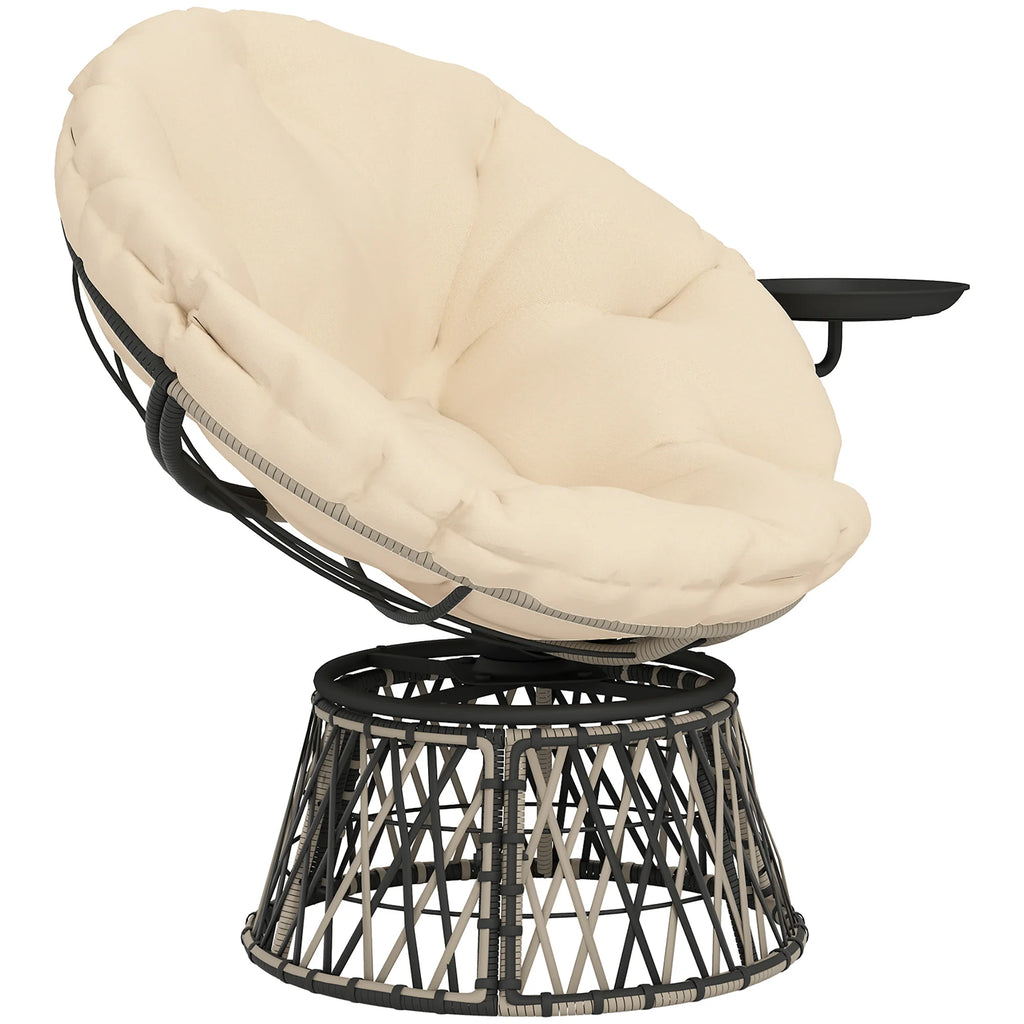 Orbitelle Papasan Swivel Chair – Gray
