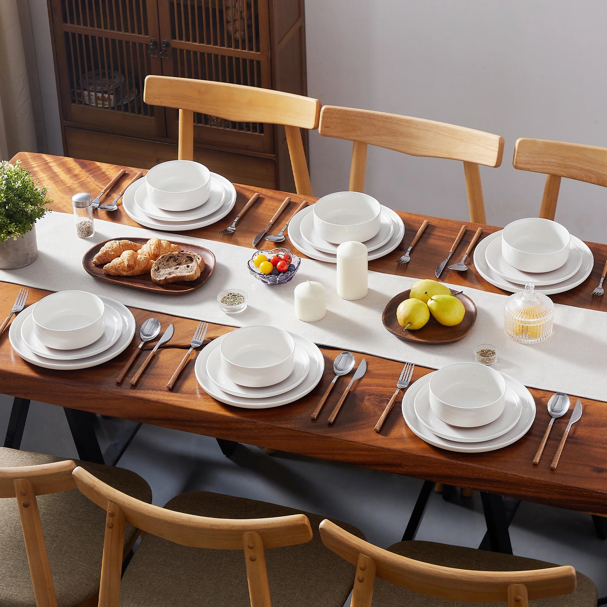 MALACASA Tara Series Stoneware Dinnerware Set - 18/36 Pieces, Available in Multiple Colors