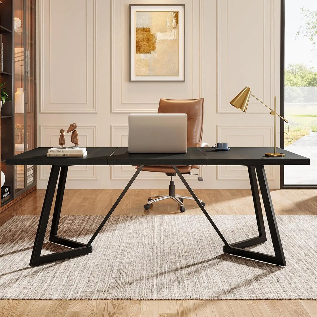 Dela Modern Black Executive Desk