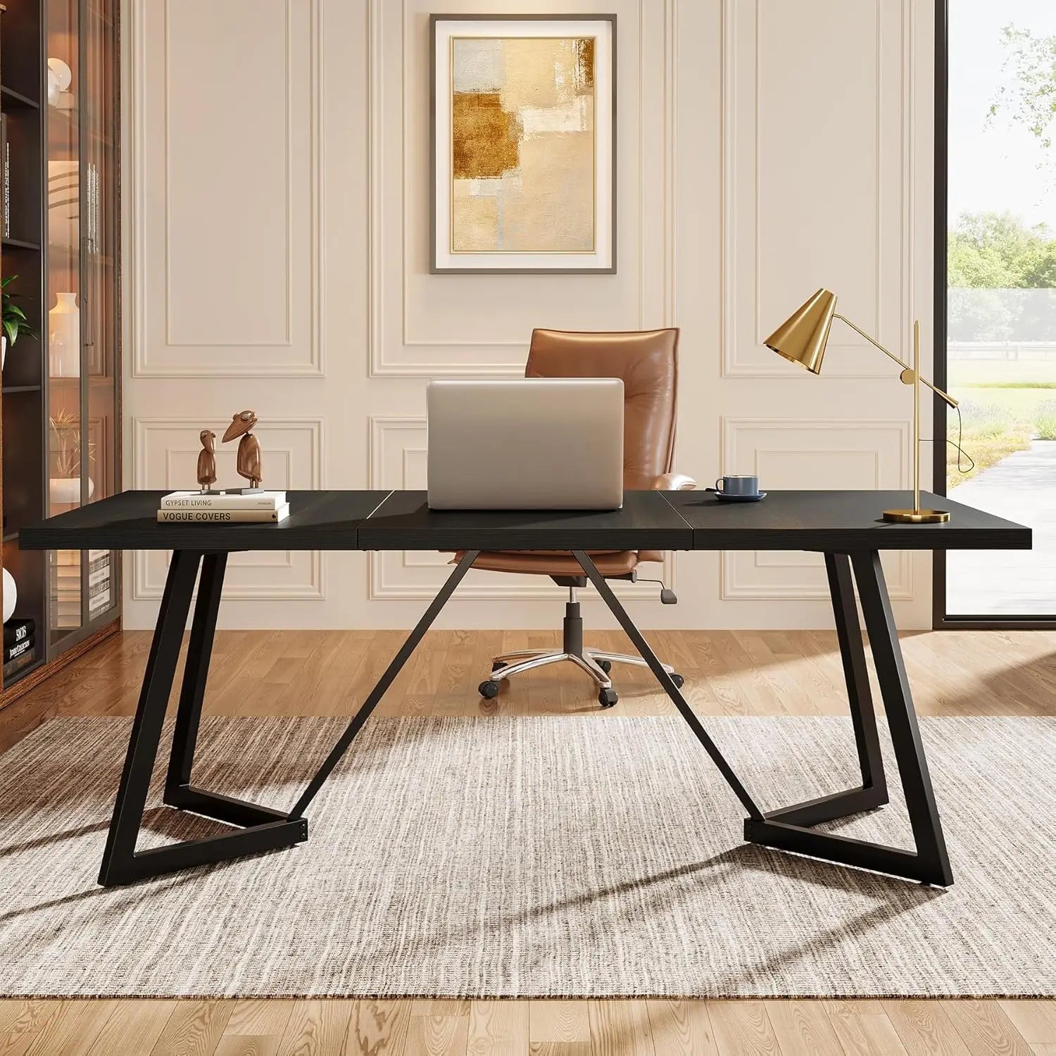 Dela Modern Black Executive Desk