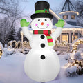 Hollymitt white snowman with raised green mittens, striped scarf and black top hat with holly.