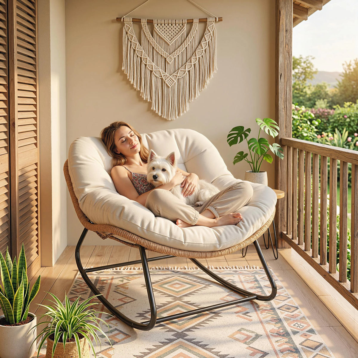 Wrenholt Papasan Rocking Chair