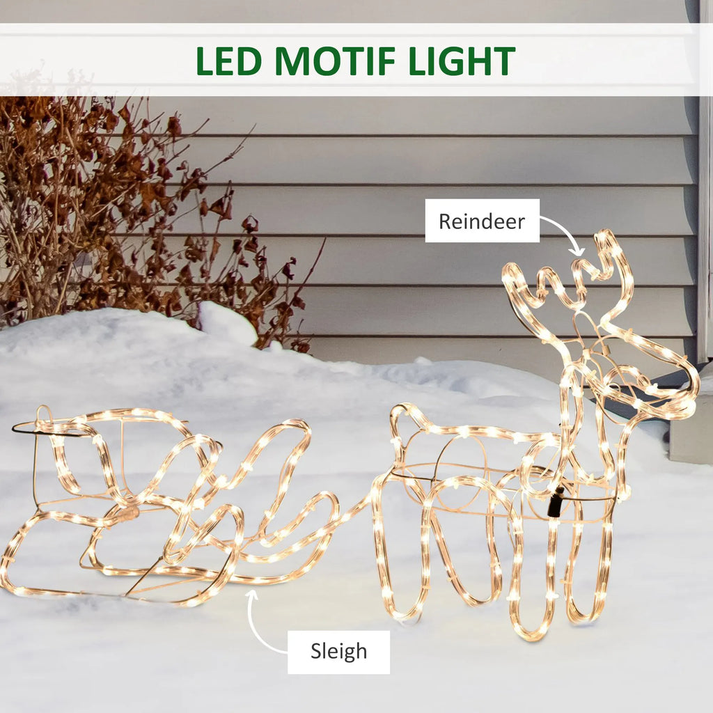 Yulehaven LED Reindeer and Sleigh