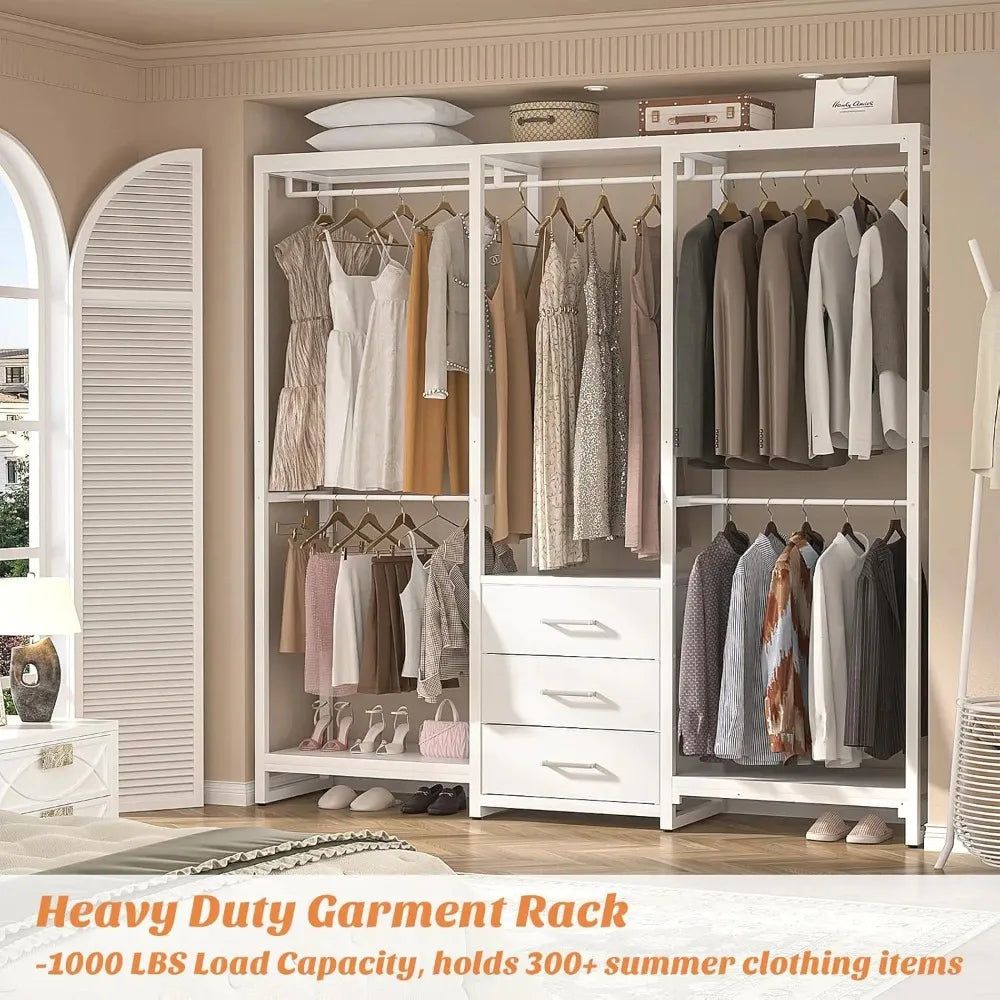 Hangerwell Open Wardrobe Rack with Drawers