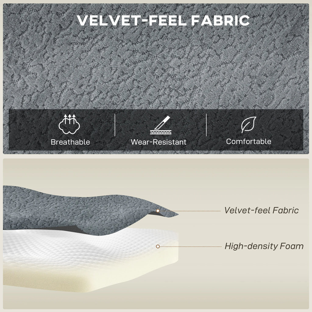 Alternate Valegrove velvet-feel upholstery and foam detail graphic