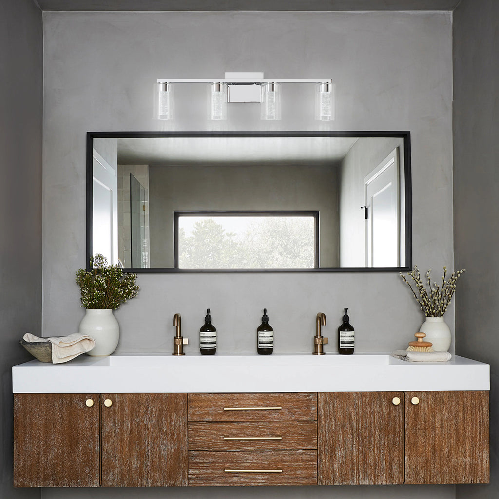 Clarion Four-Light Glass Vanity Sconce