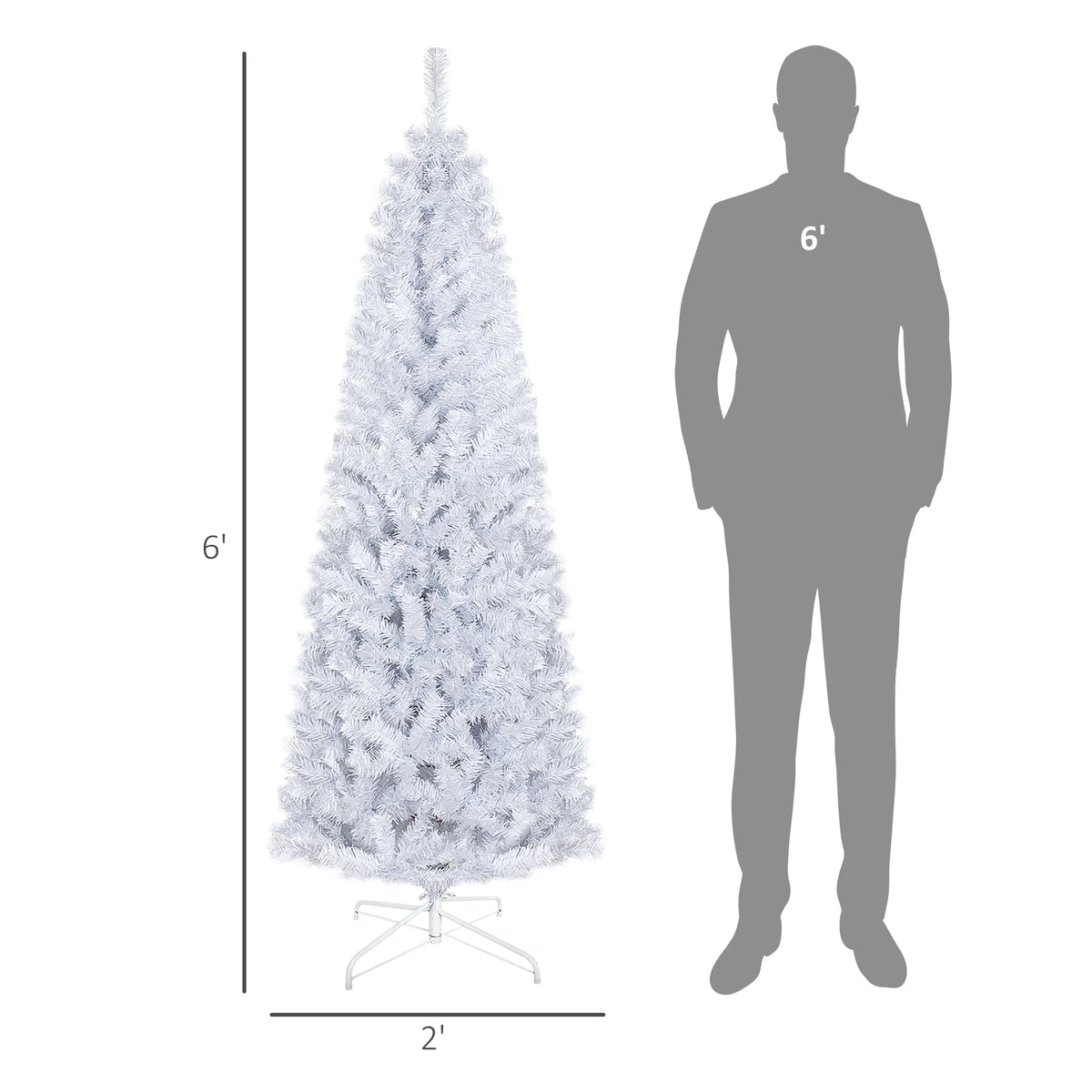 Eversnow dimension diagram showing 6-foot height and 2-foot spread