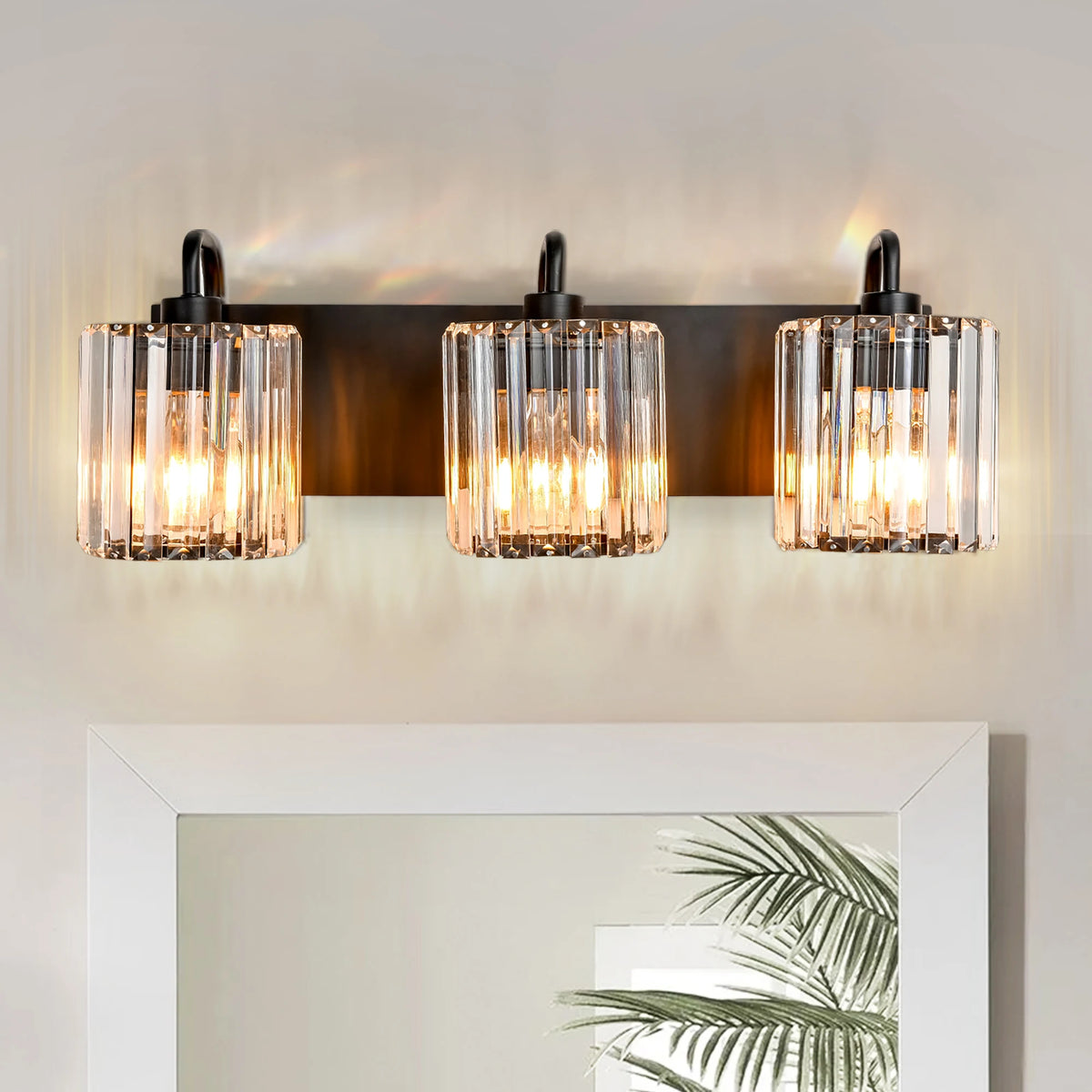 Obsidian Prism Three-Light Vanity Sconce