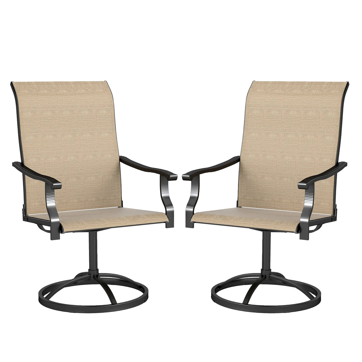 Mistrielle Swivel Patio Chairs, Set of 2 - Brown