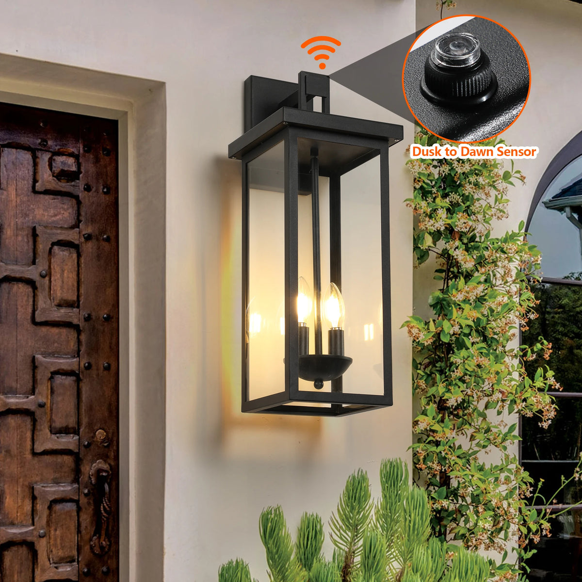 Darriston Dusk-to-Dawn Outdoor Wall Lantern