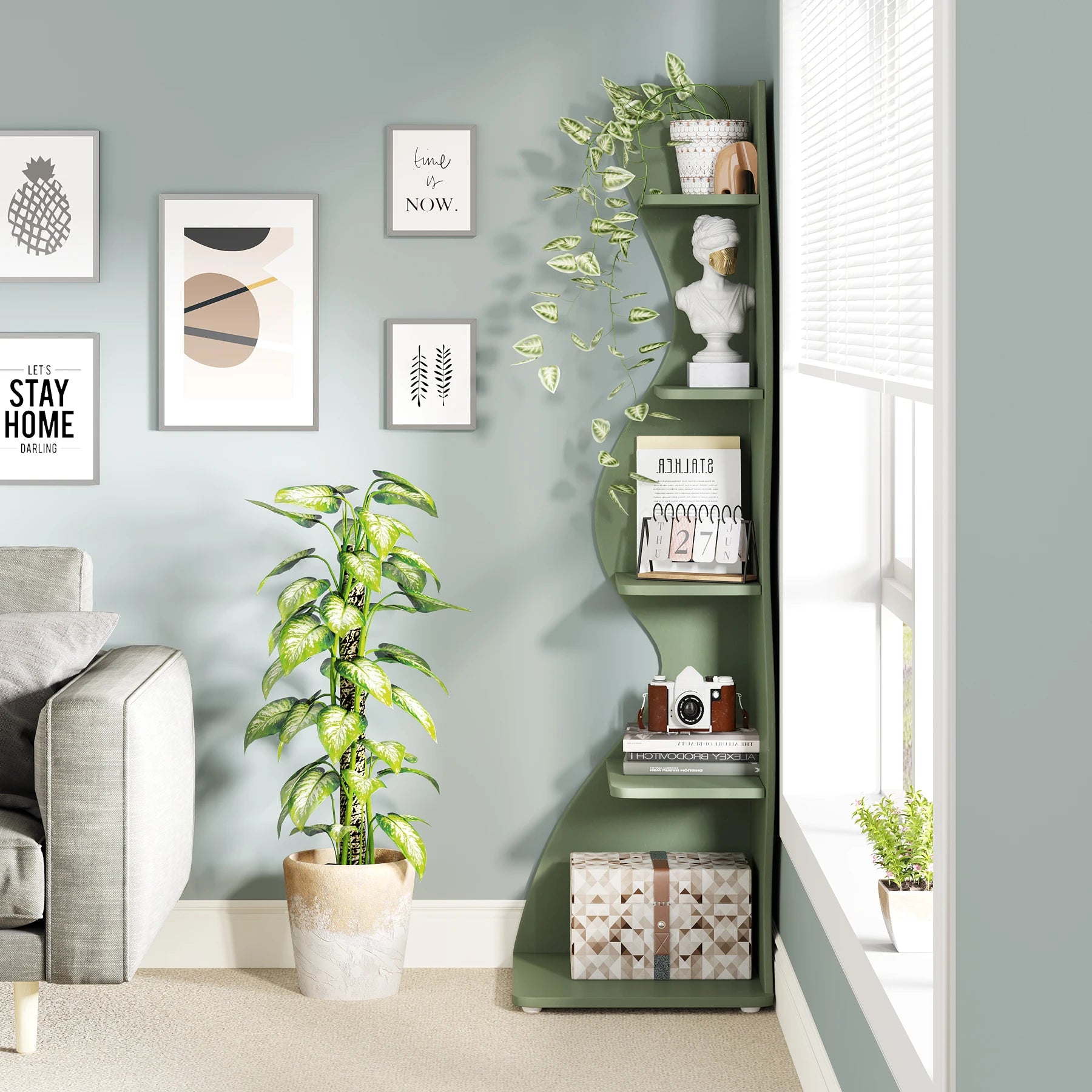Sorella Sculptural Corner Shelf
