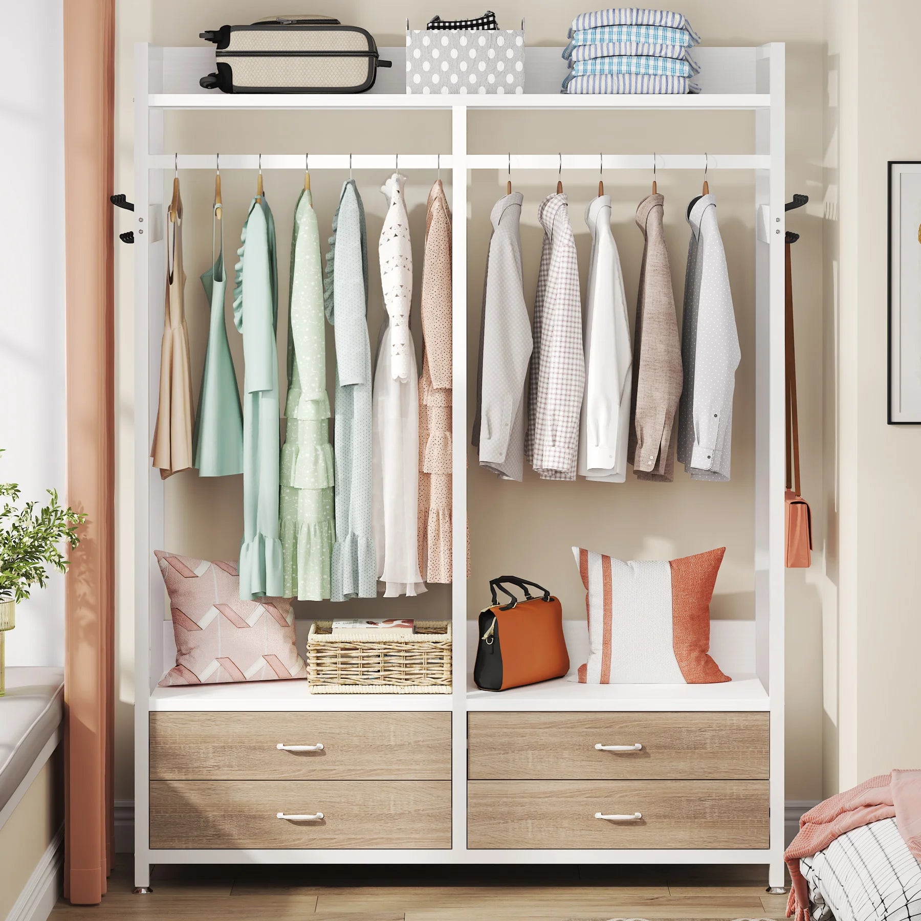 Amari Open Wardrobe with Drawers