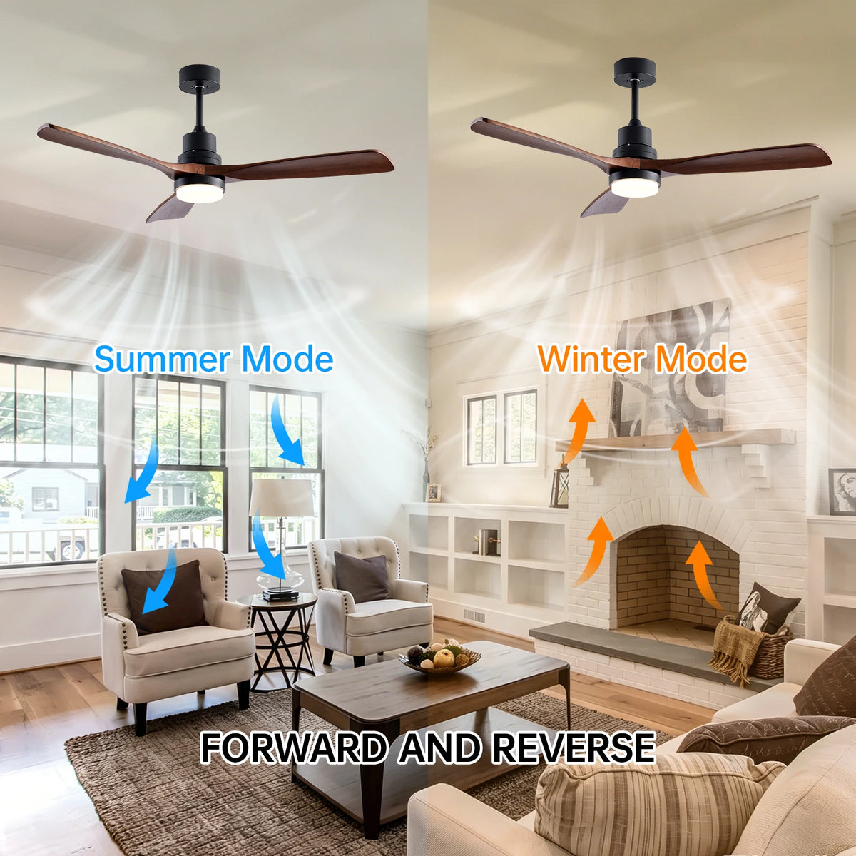 Kelmsford 52-Inch Ceiling Fan, Black
