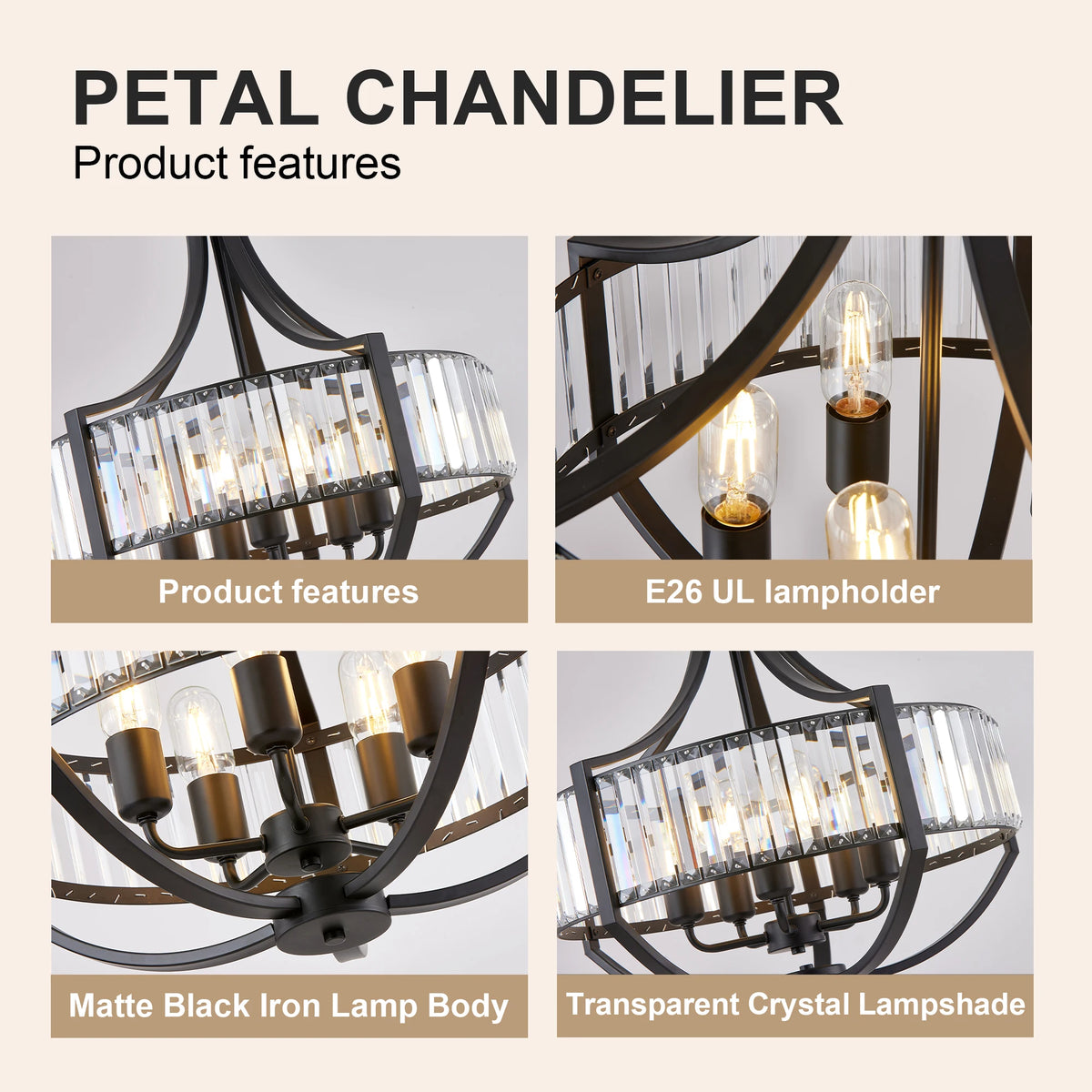 Chervale Five-Light Crystal Chandelier