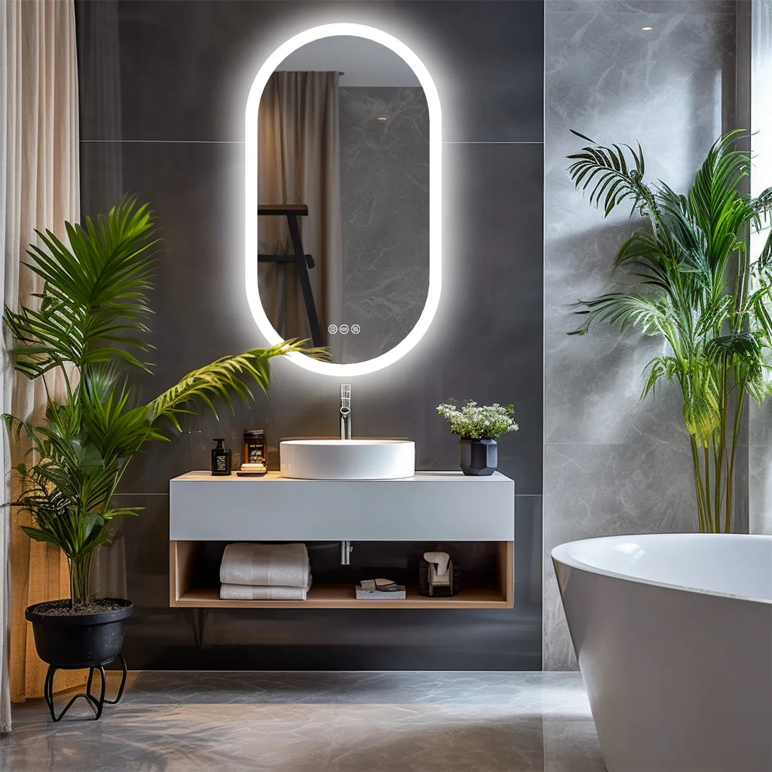Luna LED Oval Bathroom Mirror