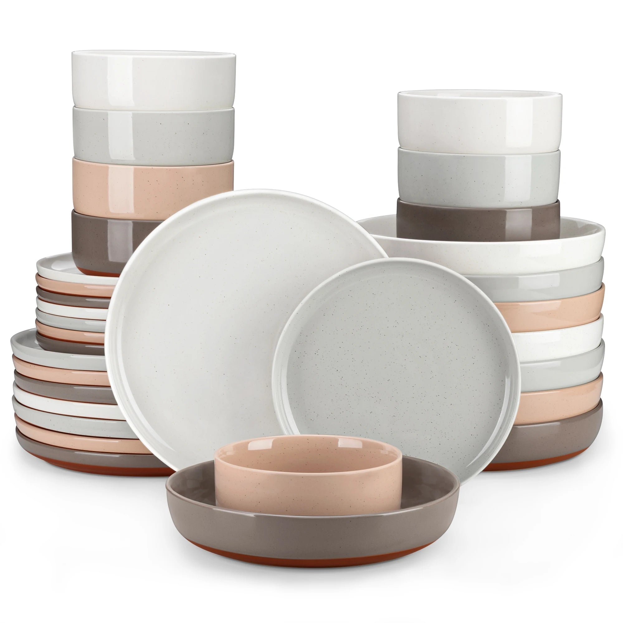 MALACASA Tara Multicolor Stoneware Dinnerware Set – 16/32 Pieces
