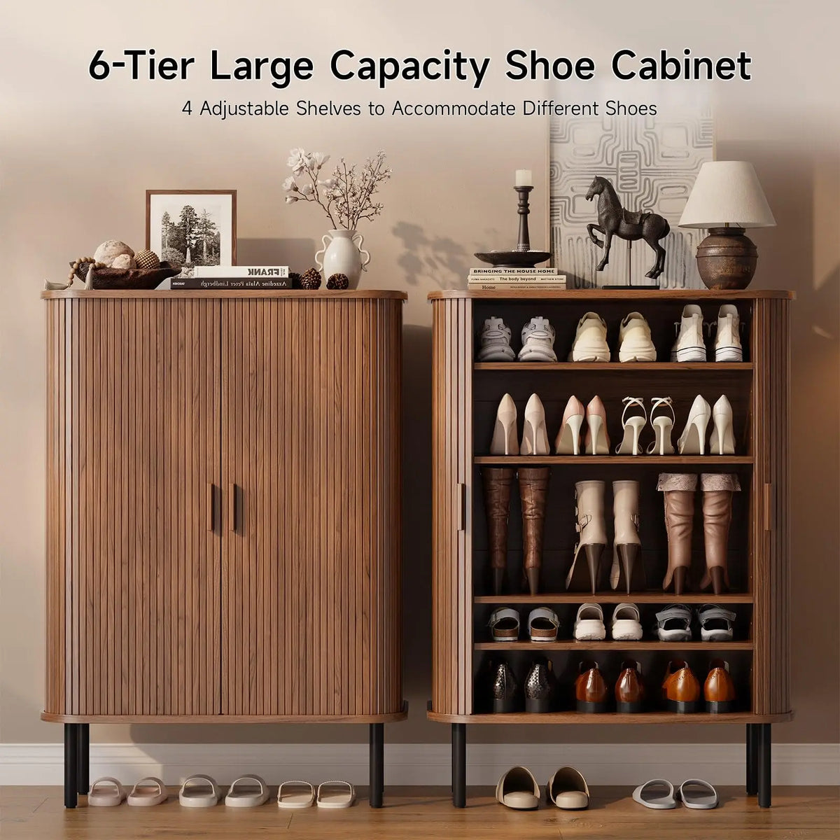 Echoline Fluted 6-Tier Shoe Cabinet