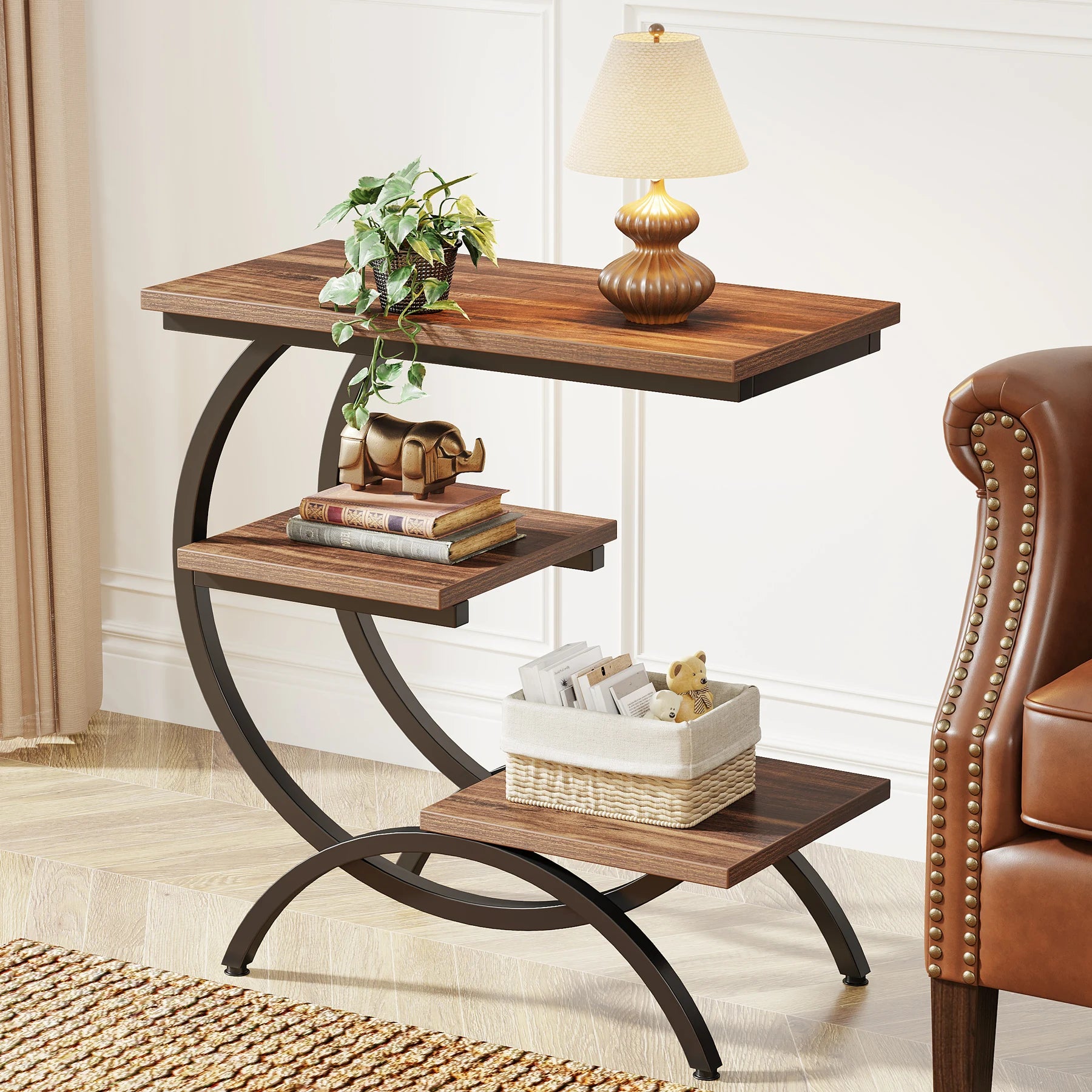 Nari 3-Tier C-Shaped Side Table