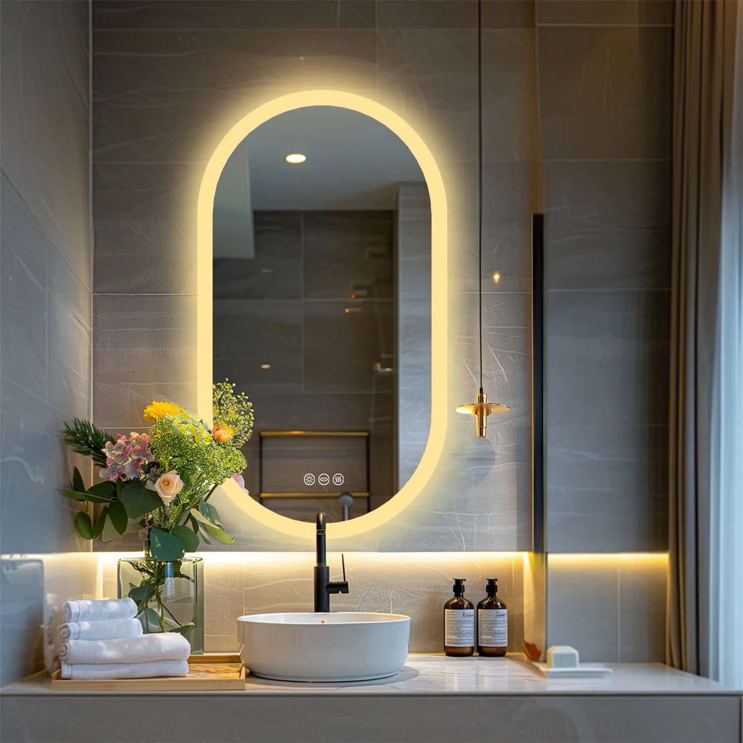 Luna LED Oval Bathroom Mirror