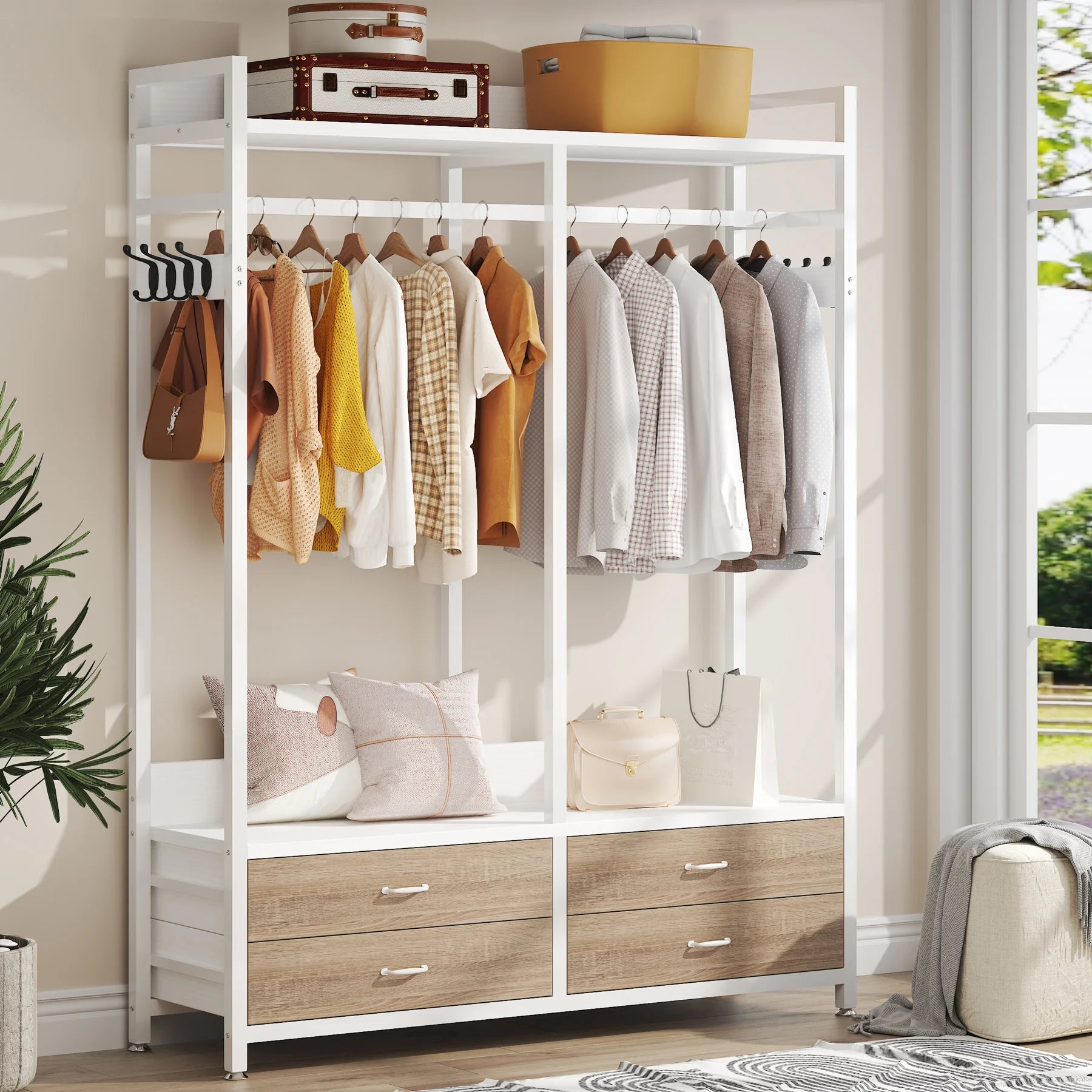 Amari Open Wardrobe with Drawers