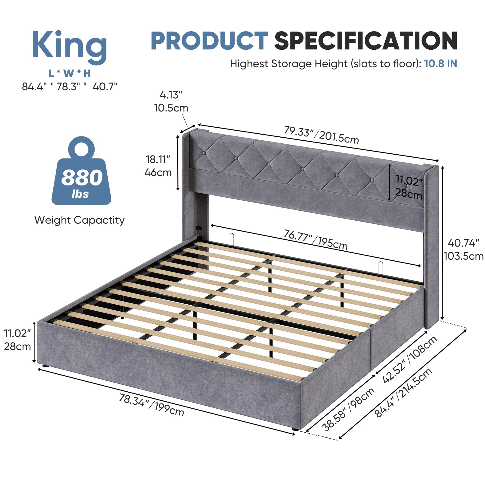 Mirelle Lift-Up Storage Bed