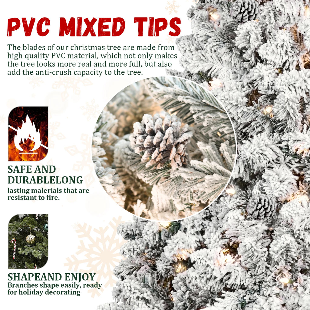 Everfrost Pre-Lit Snowy Pinecone Christmas Tree