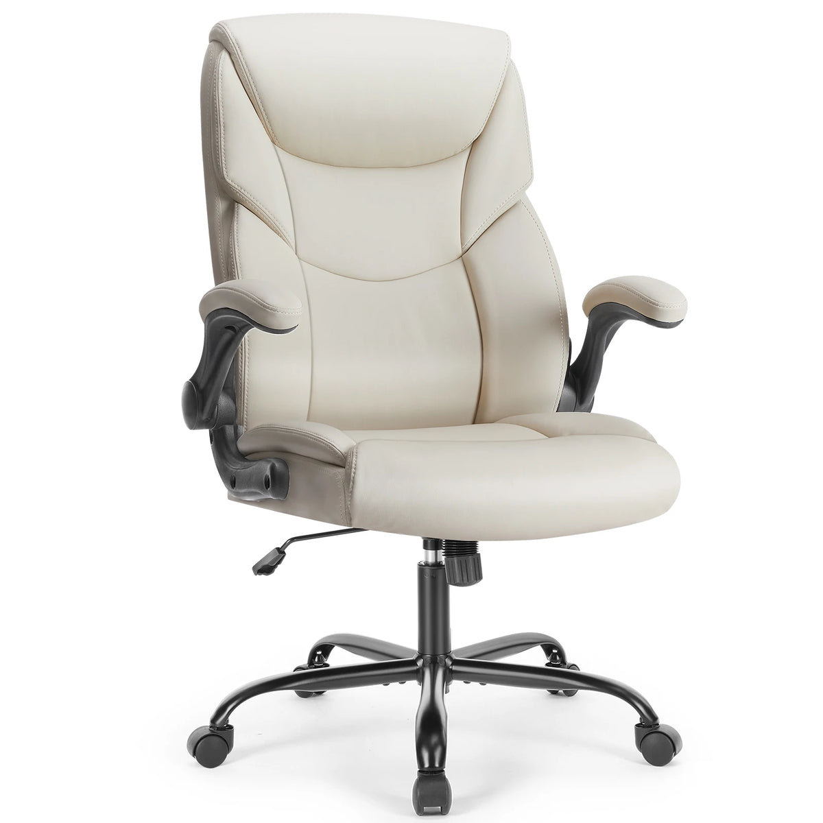 Opalline PU Leather Office Chair with Flip-Up Arms