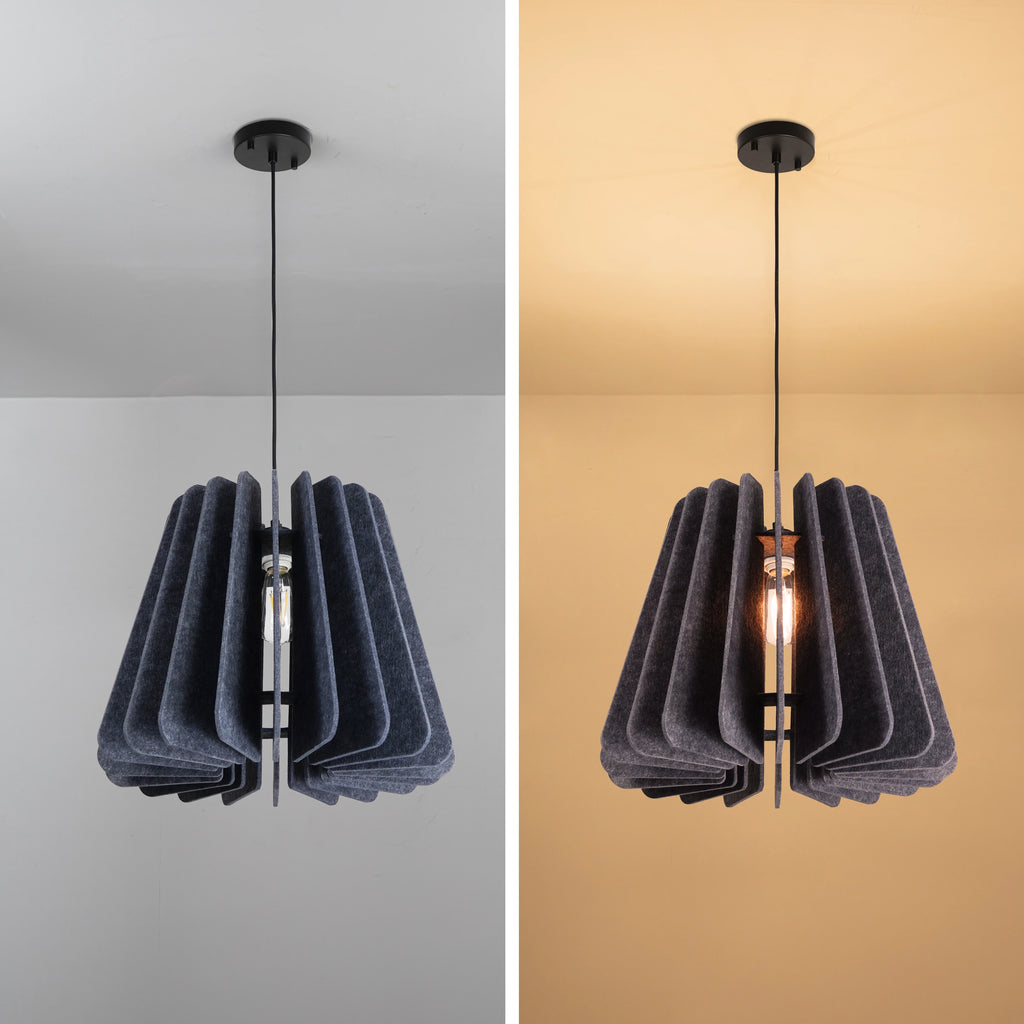 Folded Halo Felt Pendant – Slate