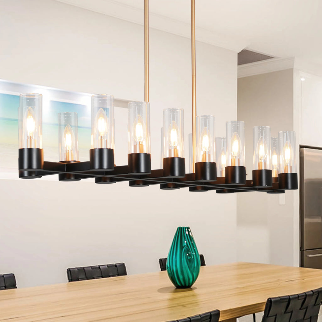 Caspian Black Linear Island Pendant