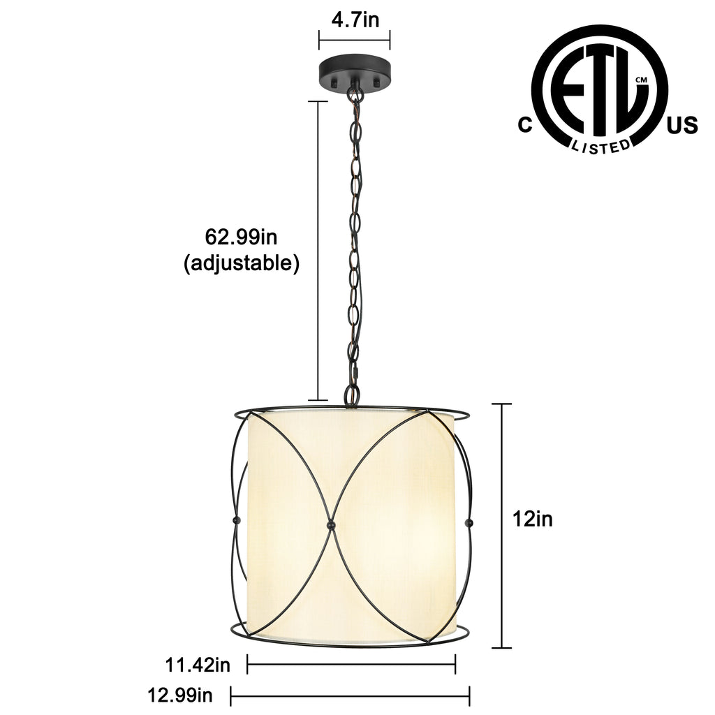 Elthorne Three-Light Drum Chandelier