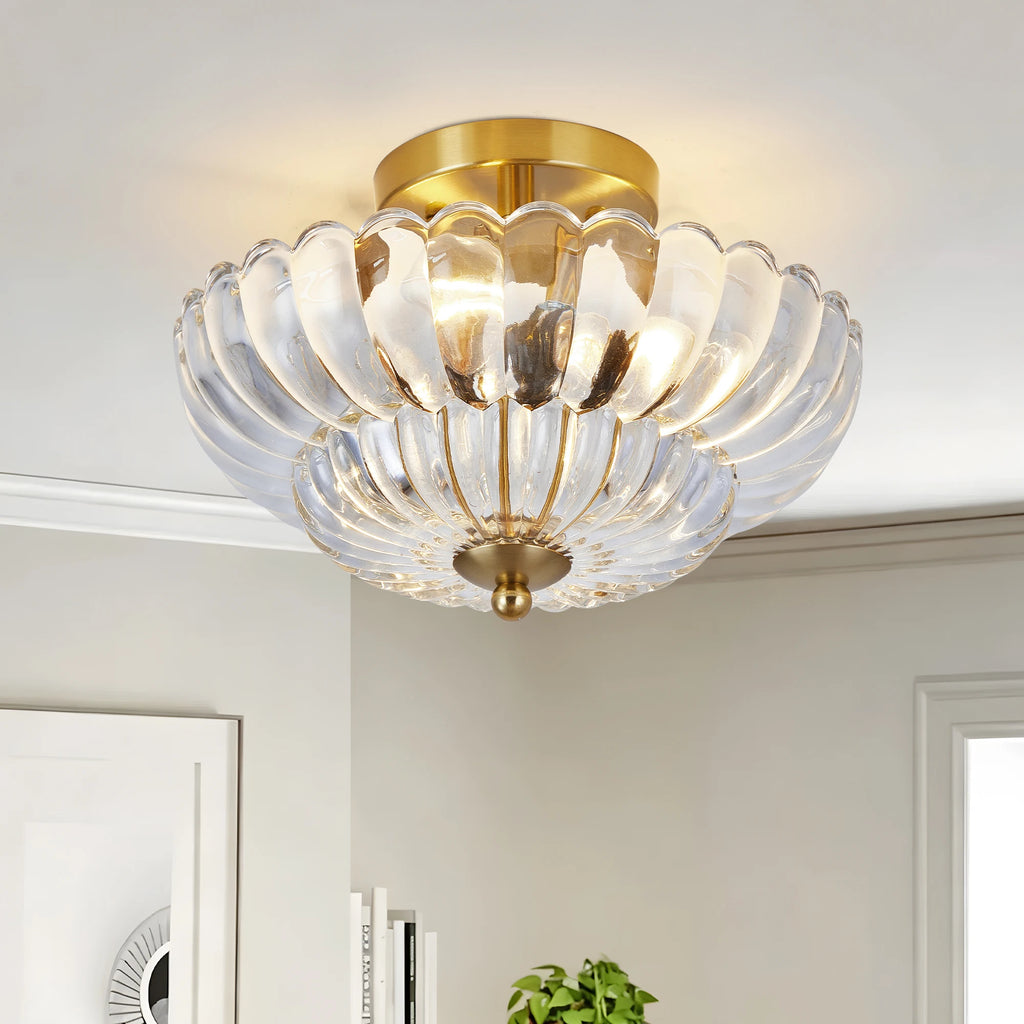 Westleigh Clear Glass Ceiling Light, Gold