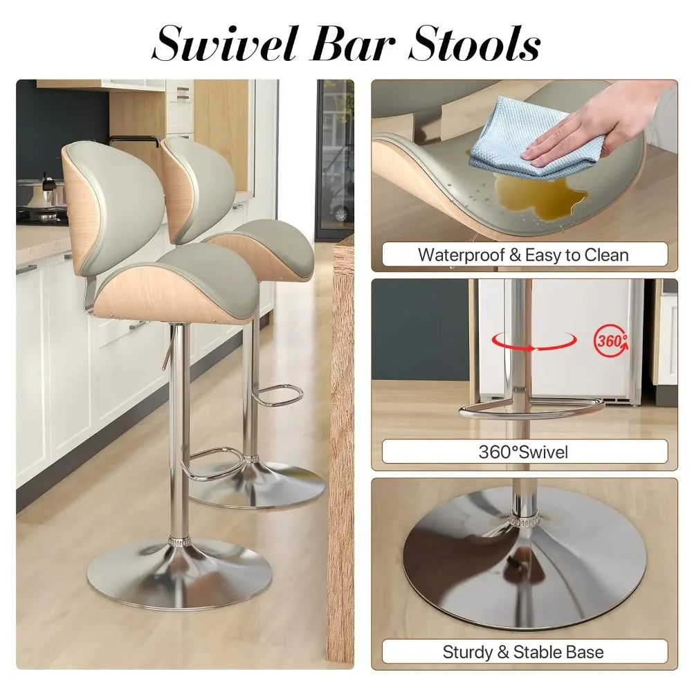 Cressline feature graphic showing wipe-clean upholstery, 360-degree swivel and a round metal base