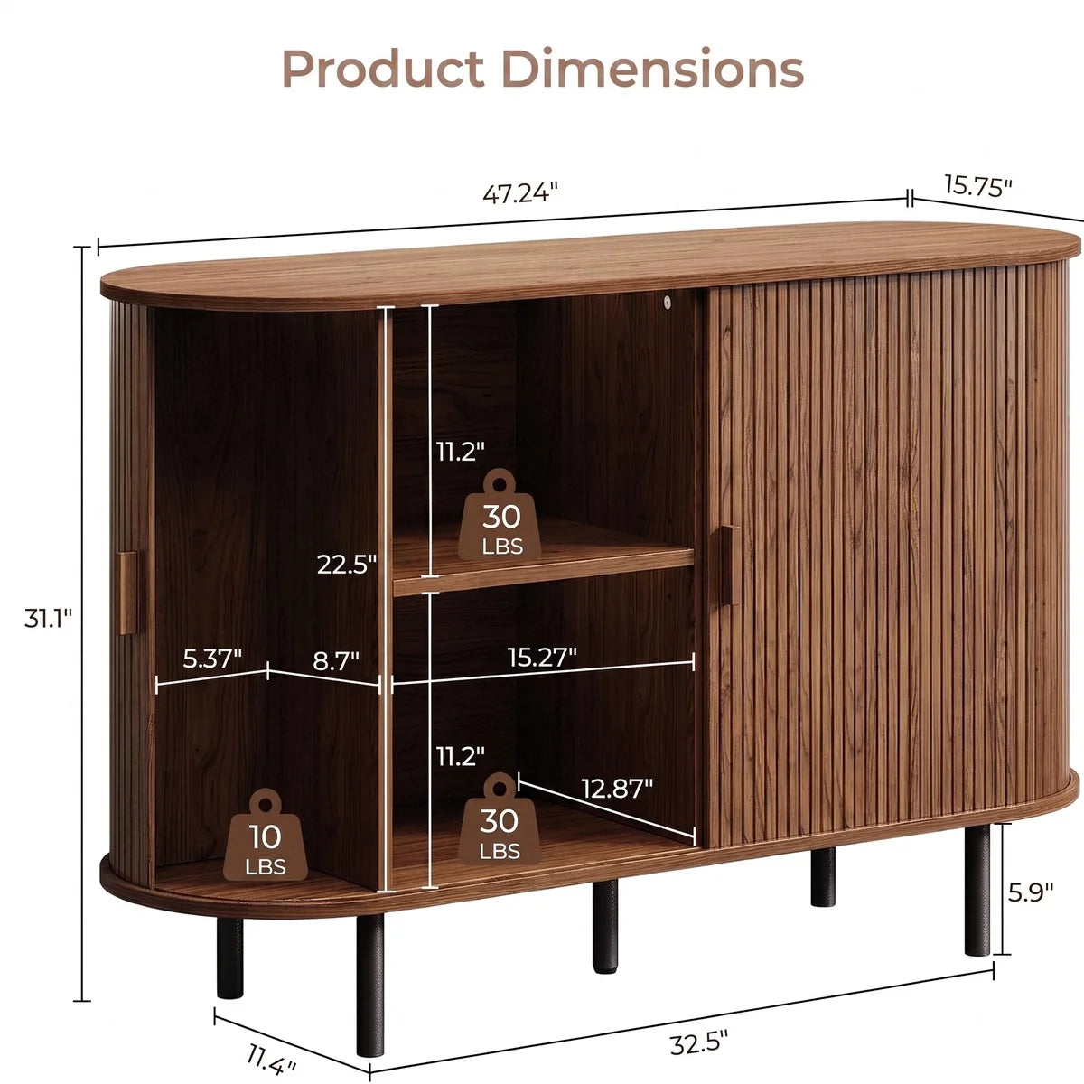 Vignettecharm Fluted Sideboard