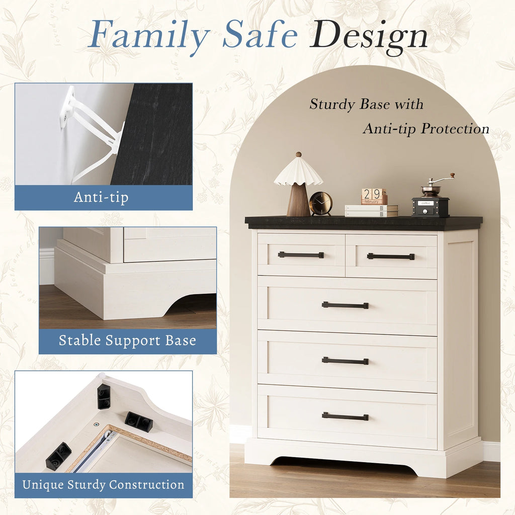 Ivorycrest Five-Drawer Dresser