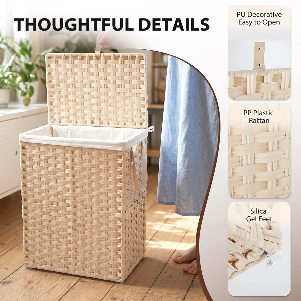 Loomhaven Lidded Woven Laundry Hamper – 90 L