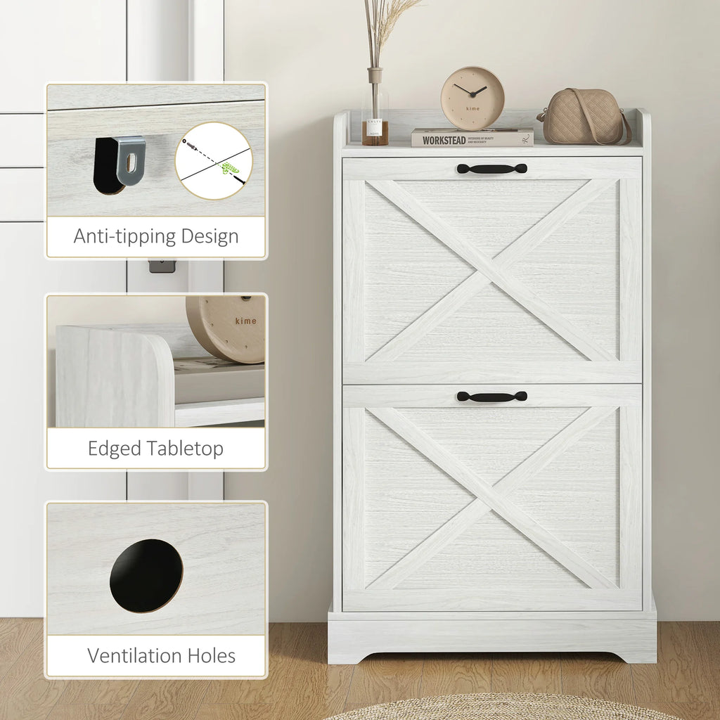 Sparkecho Slim Two-Drawer Shoe Cabinet