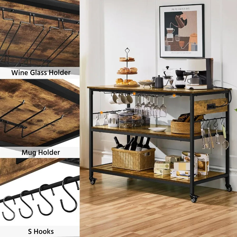 Wine-glass holder, mug holder and S-hook storage details