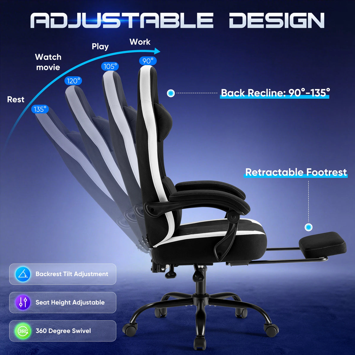 Serenadeloom Ergonomic Gaming Office Chair